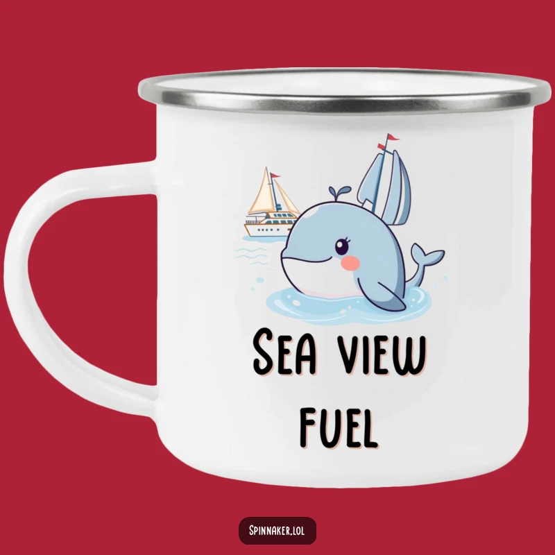 Funny Whale Campfire Mug: Outdoor Adventures with Marine Humor