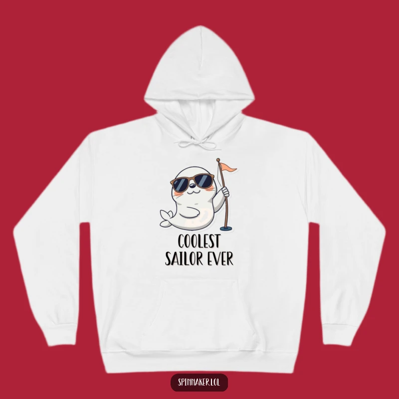 Funny Seal Hoodie: Playful Sailor with Sunglasses, Cozy Nautical Comfort Gift