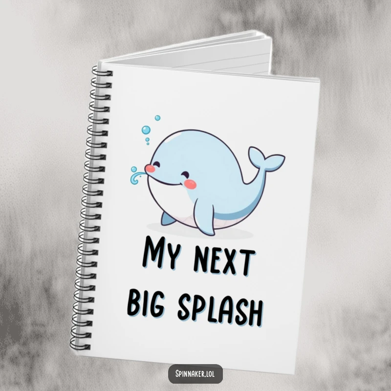 Funny Whale Notebook: A smiling whale joyfully expels a small, cute spray of water, inspiring creative thoughts and ocean dreams.