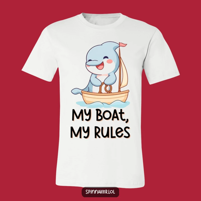Funny Dolphin Sailor T-Shirt: Grinning Captain Tee for Fun Seekers