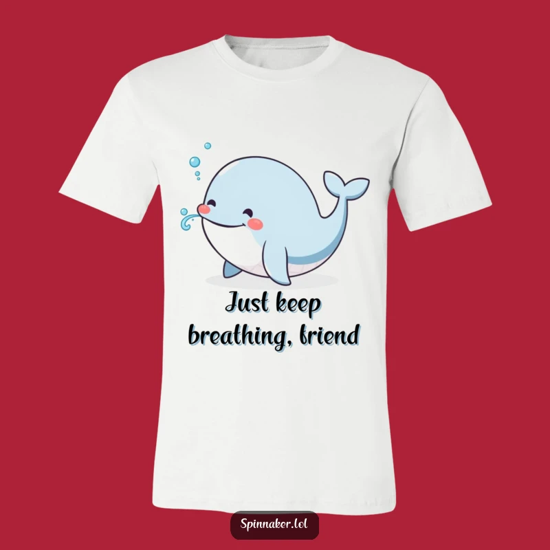 Funny Whale T-Shirt: Adorable Smiling Cetacean Blows Water, Hilarious Ocean Lover Tee Gift