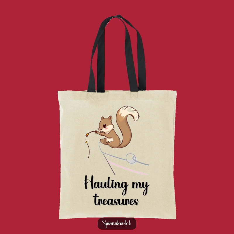 Funny Squirrel Yacht Tote Bag: Carry Your Catch with This Hilarious Funny Gift